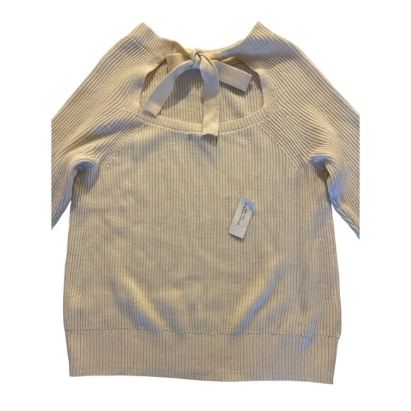 NWT Banana Republic Nylon/Wool/Acrylic‎ Woman Sweater Ivory Size Large - Picture 4 of 7